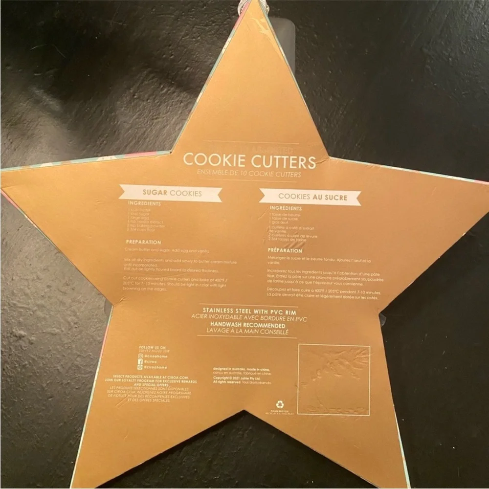 NWT Christmas Cookie Cutter Set